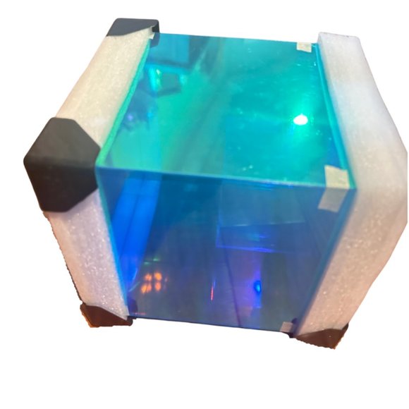 Med Sz Crystal (Polychromatic Acrylic) Magic 3D Cube LED Table Lamp ~ 9in NIB - Picture 3 of 5